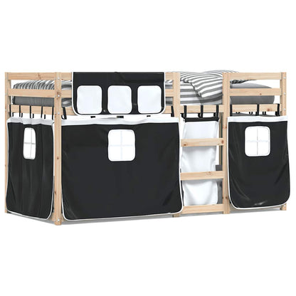 Bunk Bed without Mattress Solid Wood Pine Black 90 x 200 cm