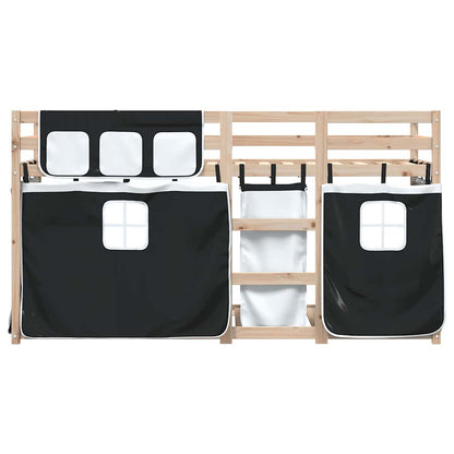 Bunk Bed without Mattress Solid Wood Pine Black 90 x 200 cm
