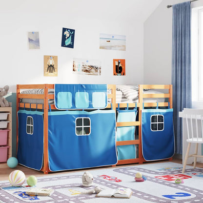 Bunk Bed without Mattress Solid Wood Pine Brown and blue 90 x 190 cm