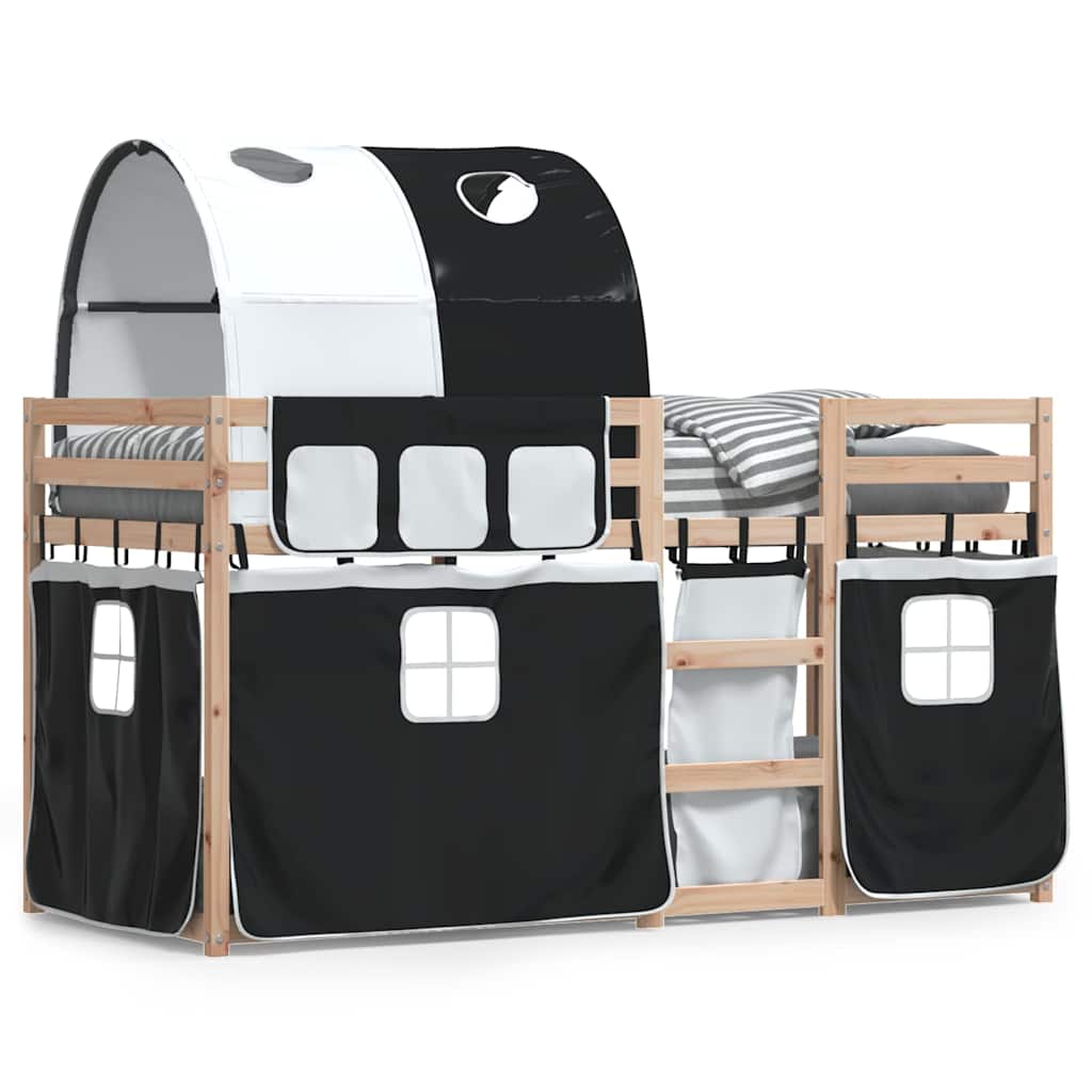 Bunk Bed without Mattress Solid Wood Pine Black 90 cm
