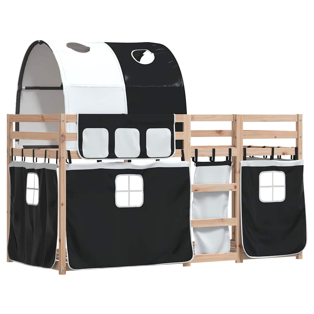 Bunk Bed without Mattress Solid Wood Pine Black 90 cm