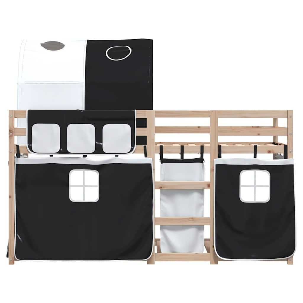 Bunk Bed without Mattress Solid Wood Pine Black 90 cm