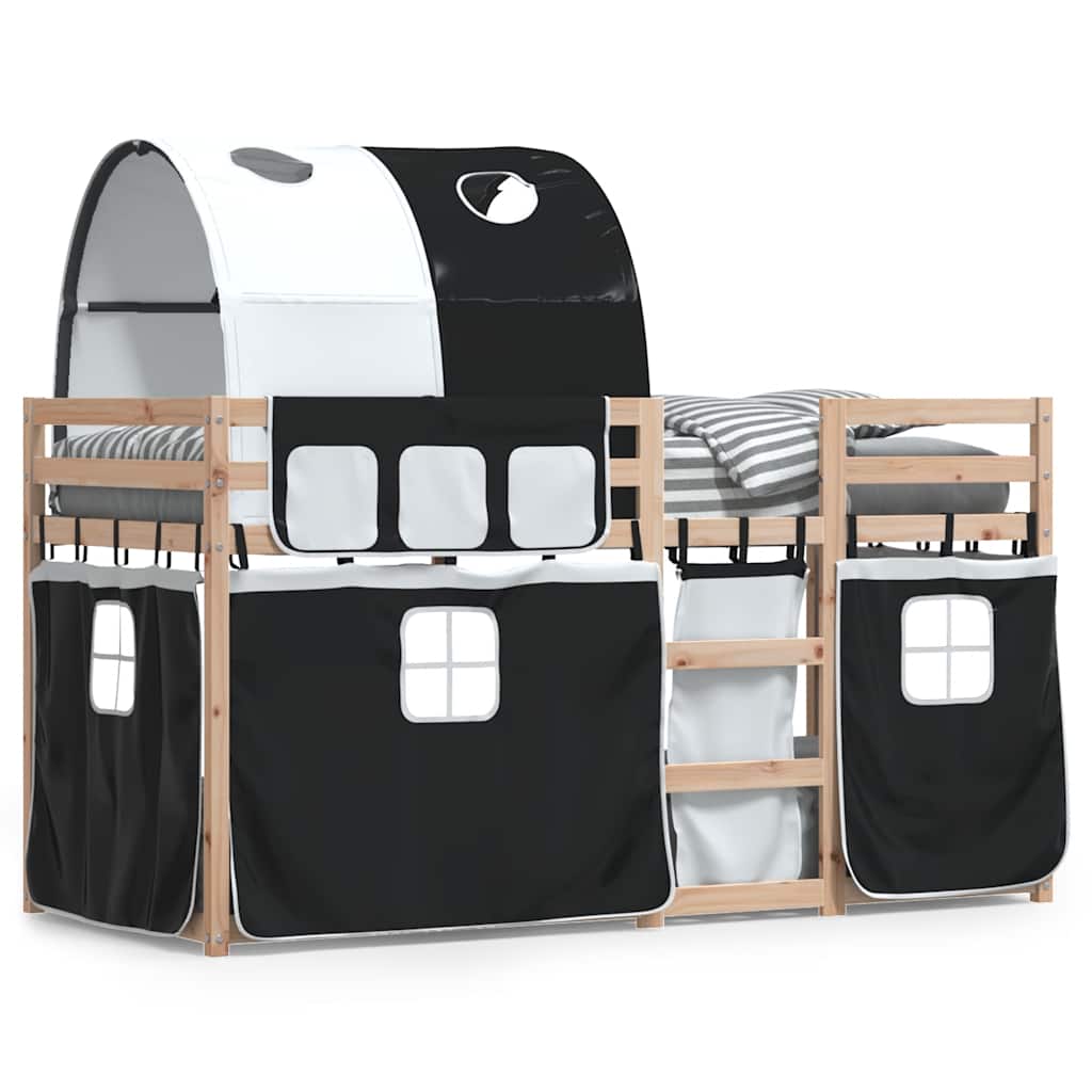Bunk Bed without Mattress Solid Wood Pine Black 90 x 200 cm