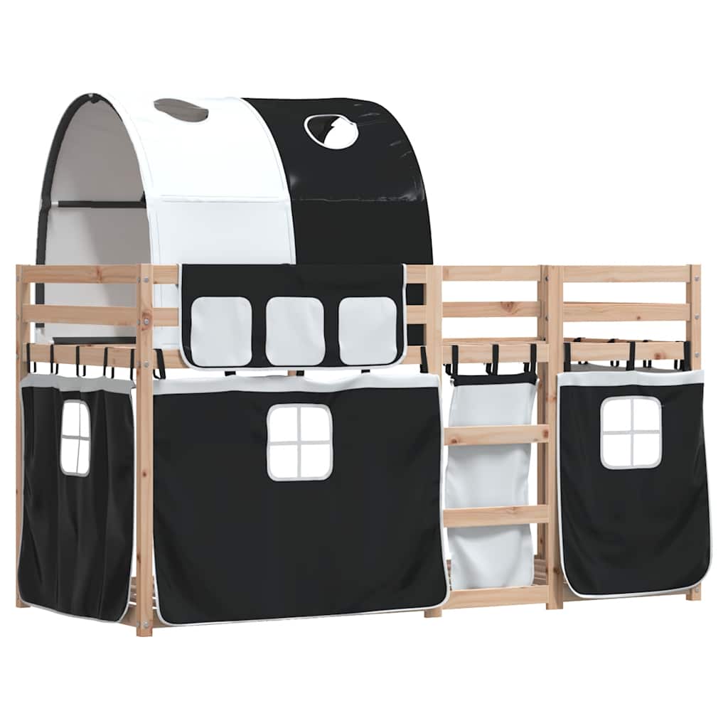 Bunk Bed without Mattress Solid Wood Pine Black 90 x 200 cm