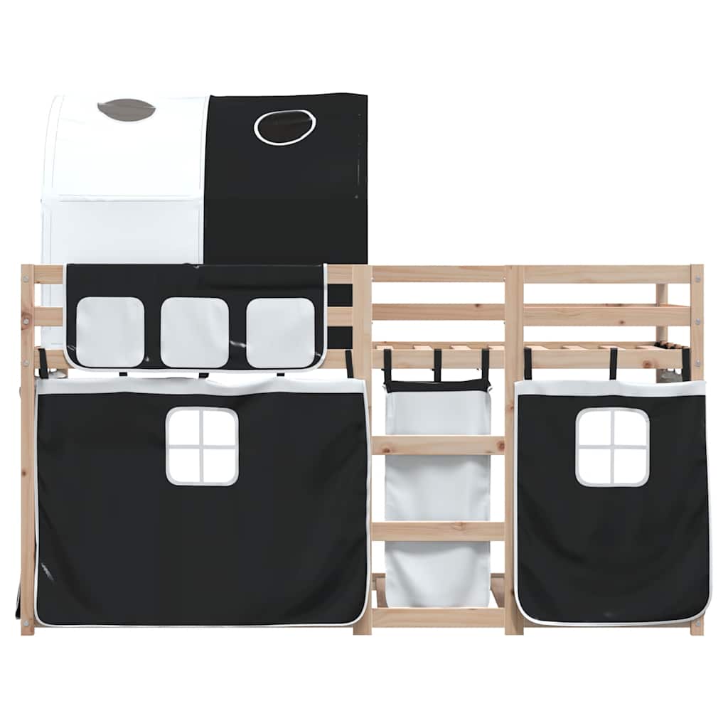 Bunk Bed without Mattress Solid Wood Pine Black 90 x 200 cm