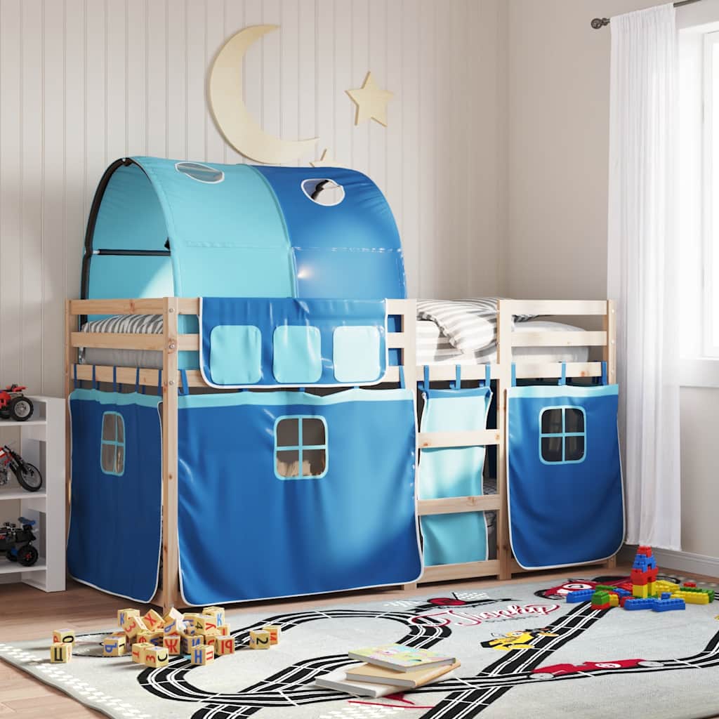 Bunk Bed without Mattress Solid Wood Pine Blue 90 x 200 cm