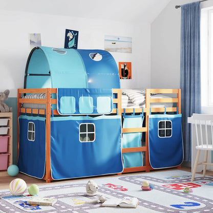 Bunk Bed without Mattress Solid Wood Pine Brown and blue 90 x 200 cm