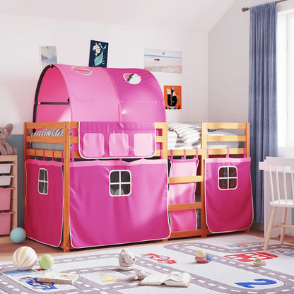 Bunk Bed without Mattress Solid Wood Pine Brown and pink 90 x 190 cm