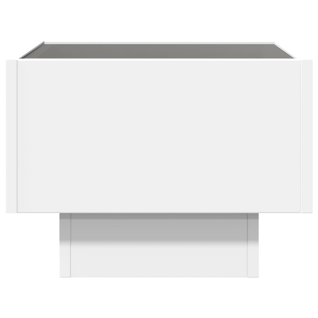Bedside Table with Infinity LED 40x40x30 cm White