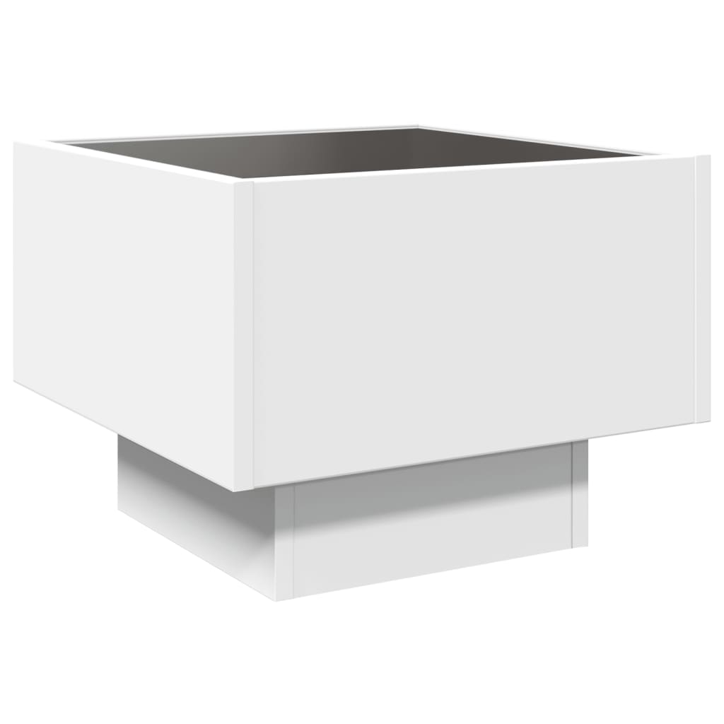 Bedside Table with Infinity LED 40x40x30 cm White