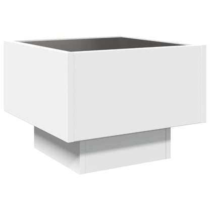 Bedside Table with Infinity LED 40x40x30 cm White