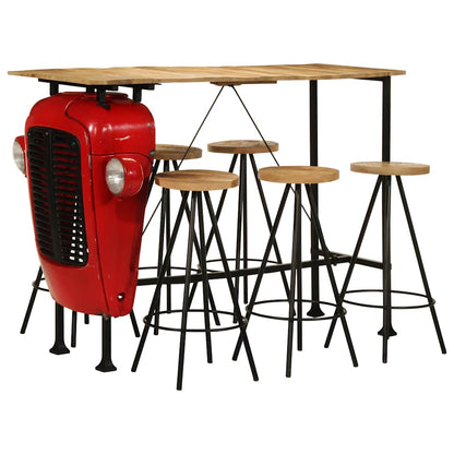 vidaXL 7 Piece Bar Set Solid Wood Mango 1