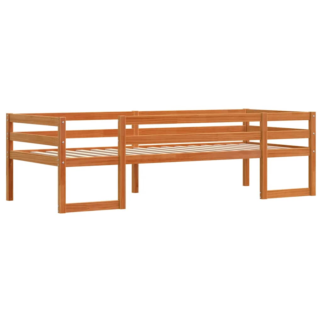 Kids' Bed Frame without Mattress Solid Wood Pine Wax brown 90 cm 200 cm