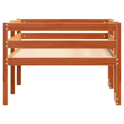 Kids' Bed Frame without Mattress Solid Wood Pine Wax brown 90 cm 200 cm