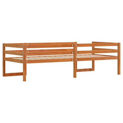 Kids' Bed Frame without Mattress Solid Wood Pine Wax brown 90 cm 200 cm