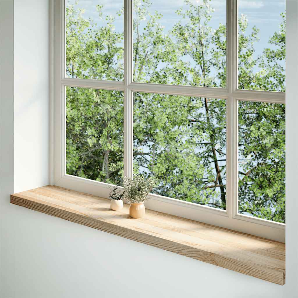 Window Sills 2 pcs Untreated Solid Wood Oak Depth 25 cm Natural 140 cm