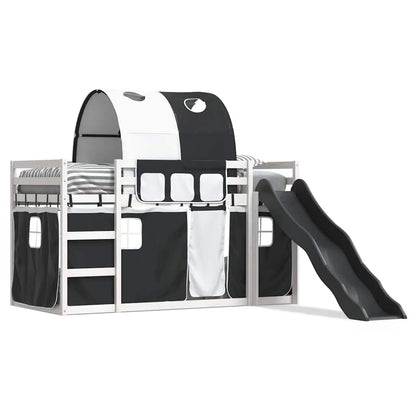 vidaXL Bunk Bed without Mattress with Slide White and Black 90x200 cm 2