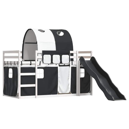 vidaXL Bunk Bed without Mattress with Slide White and Black 90x200 cm 3