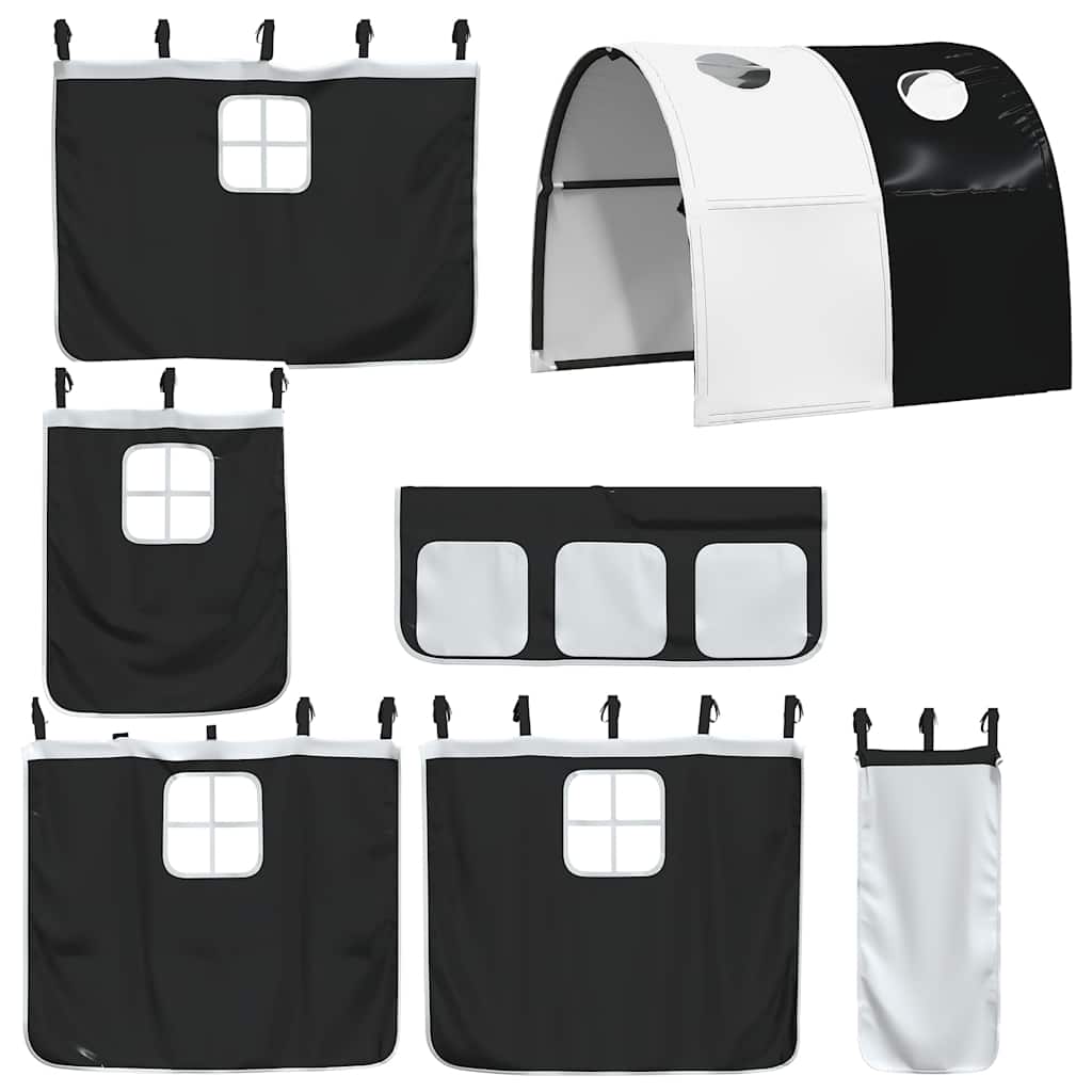 vidaXL Bunk Bed without Mattress with Slide White and Black 90x200 cm 4