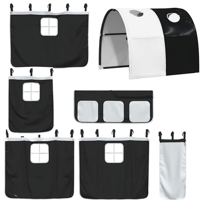 vidaXL Bunk Bed without Mattress with Slide White and Black 90x200 cm 4