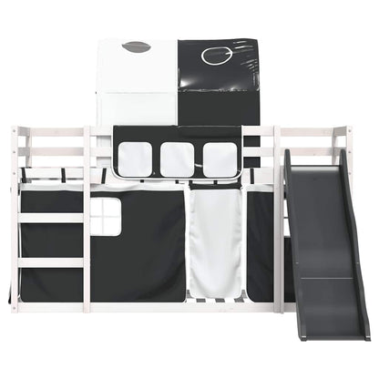 vidaXL Bunk Bed without Mattress with Slide White and Black 90x200 cm 5