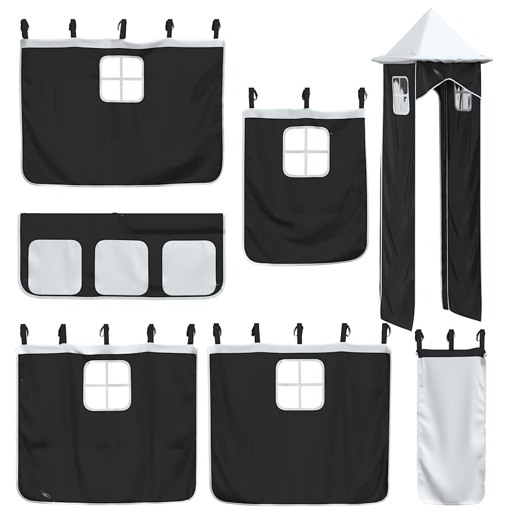 vidaXL Bunk Bed without Mattress with Slide White and Black 90x200 cm 4