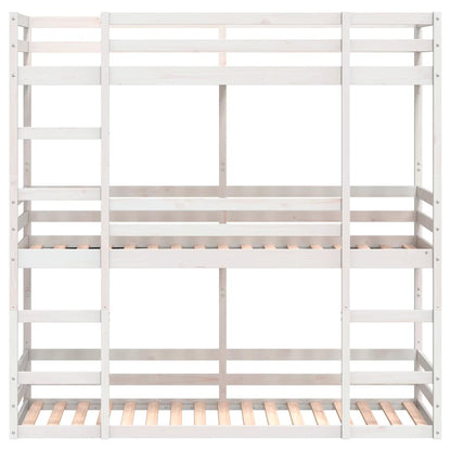 vidaXL Triple Bunk Bed without Mattress White 90x190cm Solid Wood Pine 4