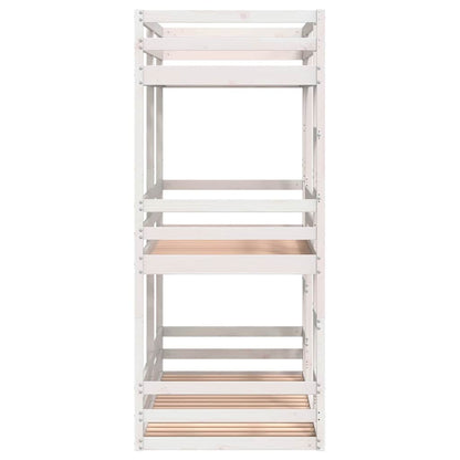 vidaXL Triple Bunk Bed without Mattress White 90x190cm Solid Wood Pine 6