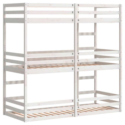 vidaXL Triple Bunk Bed without Mattress White 90x190cm Solid Wood Pine 5