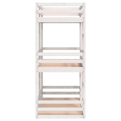 vidaXL Triple Bunk Bed without Mattress White 75x190cm Solid Wood Pine 6