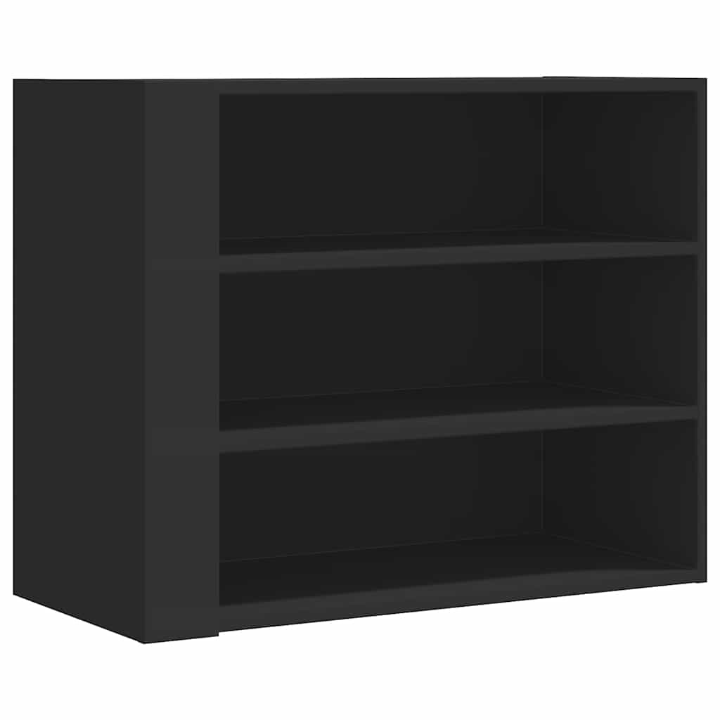 Wall Cabinet 75x35x60 cm Engineered Wood Black
