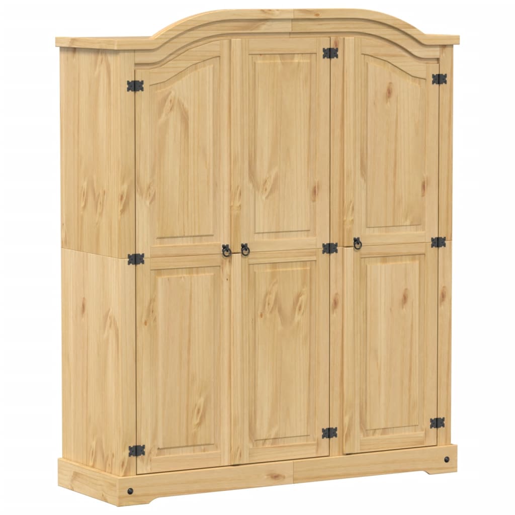 vidaXL Wardrobe "Corona" 151,5x52x186 cm Solid Wood Pine 2