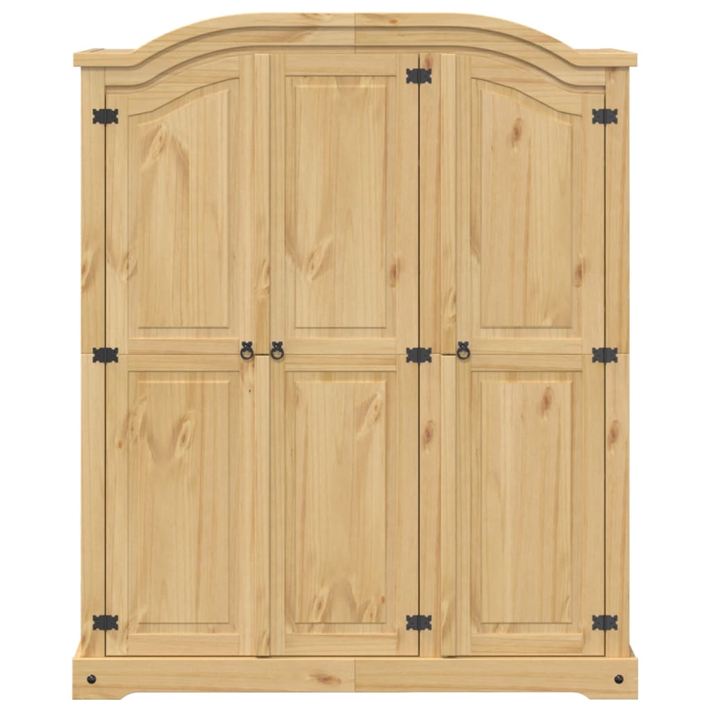 vidaXL Wardrobe "Corona" 151,5x52x186 cm Solid Wood Pine 3