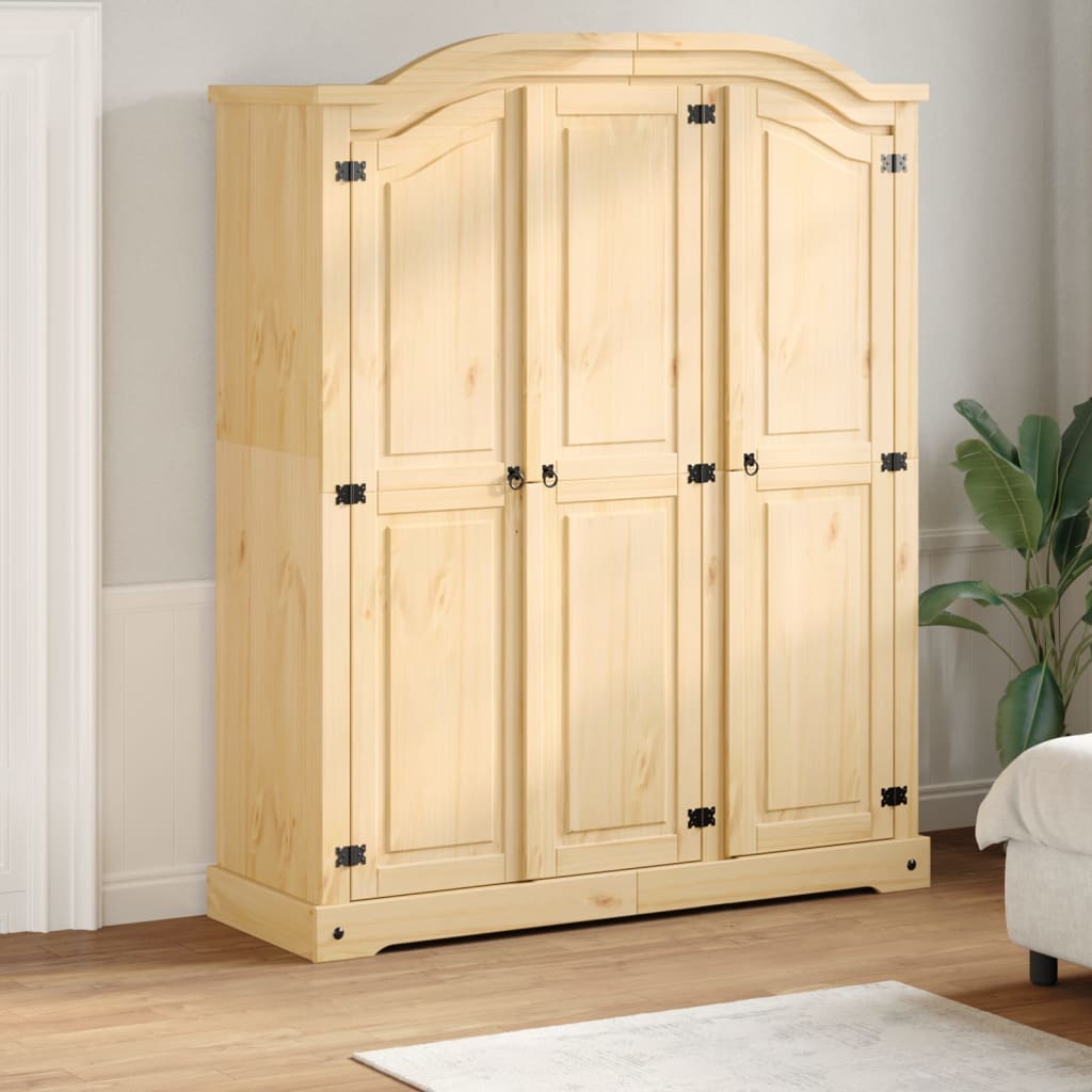 vidaXL Wardrobe "Corona" 151,5x52x186 cm Solid Wood Pine 1