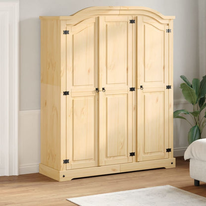 vidaXL Wardrobe "Corona" 151,5x52x186 cm Solid Wood Pine 1