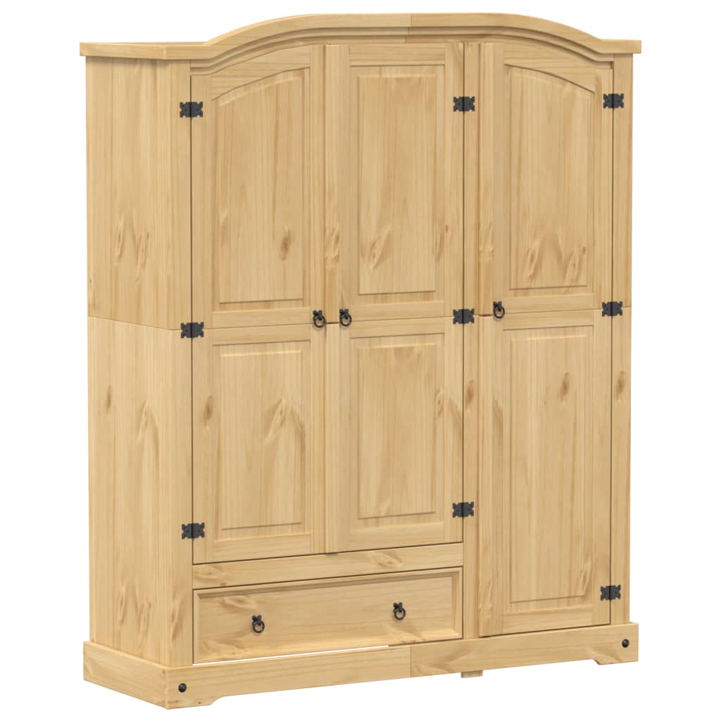 vidaXL Wardrobe "Corona" 151,5x52x186 cm Solid Wood Pine 2