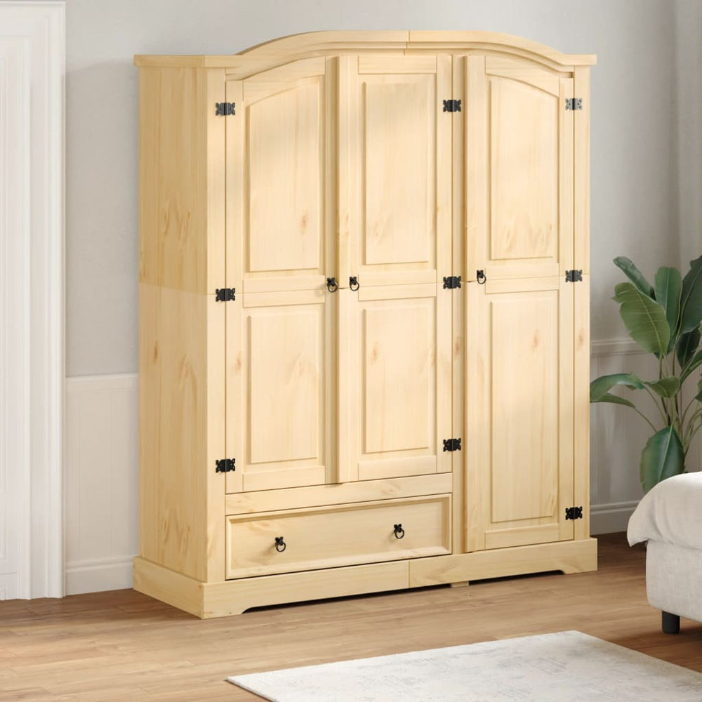 vidaXL Wardrobe "Corona" 151,5x52x186 cm Solid Wood Pine