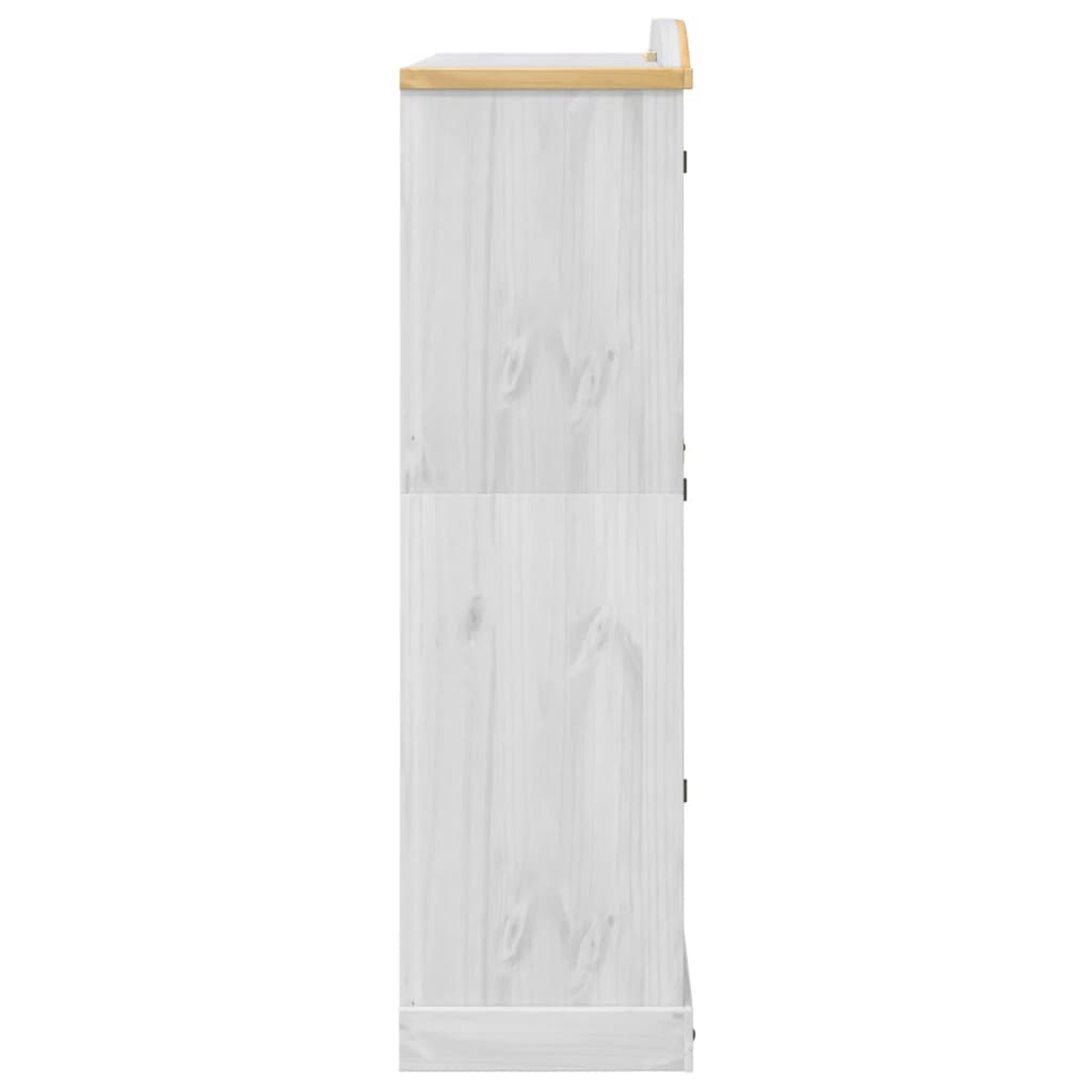 vidaXL Wardrobe "Corona" White 151,5x52x186 cm Solid Wood Pine 5