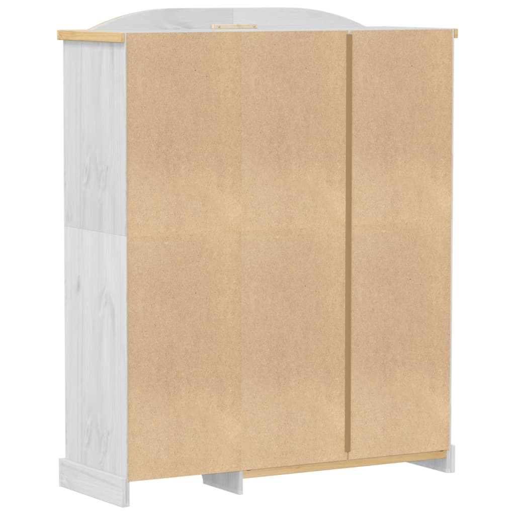 vidaXL Wardrobe "Corona" White 151,5x52x186 cm Solid Wood Pine 6