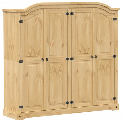 vidaXL Wardrobe "Corona" 194x52x186 cm Solid Wood Pine 2