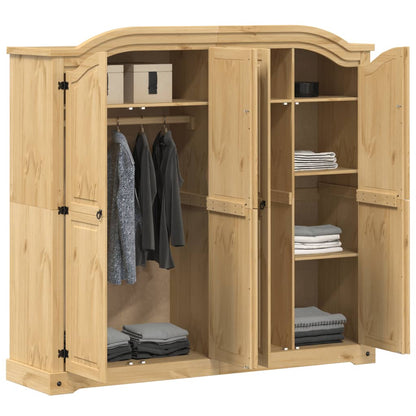 vidaXL Wardrobe "Corona" 194x52x186 cm Solid Wood Pine 3