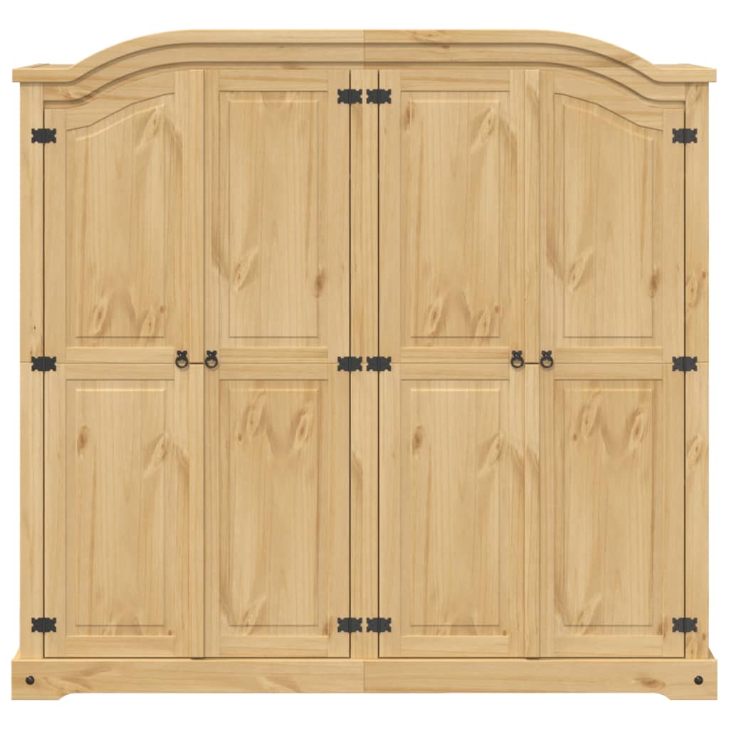 vidaXL Wardrobe "Corona" 194x52x186 cm Solid Wood Pine 4