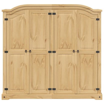 vidaXL Wardrobe "Corona" 194x52x186 cm Solid Wood Pine 4