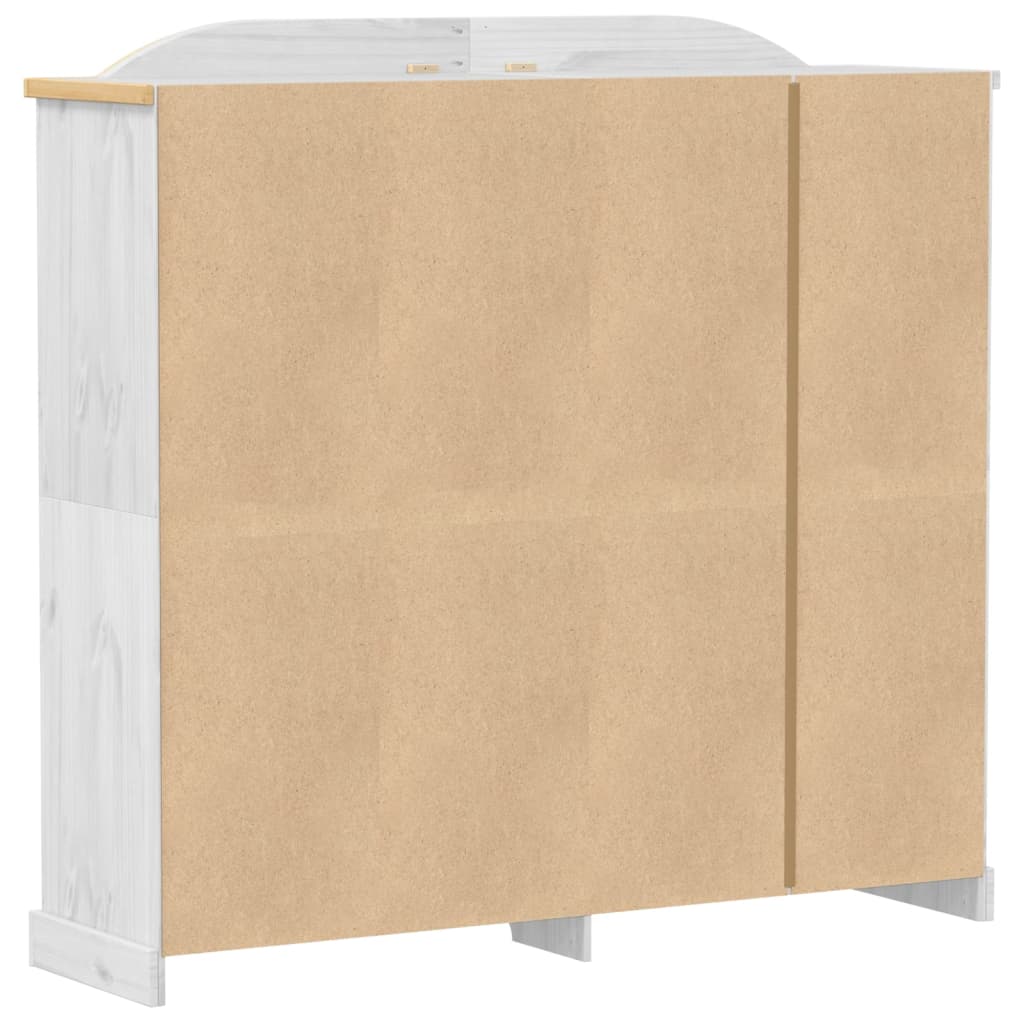 vidaXL Wardrobe "Corona" White 194x52x186 cm Solid Wood Pine 6