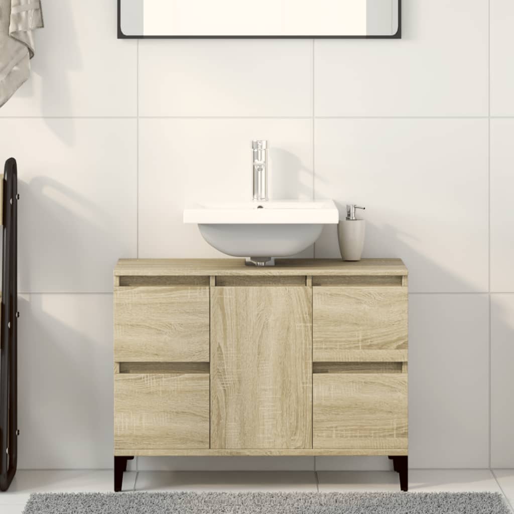 Sink Cabinet 80x33x60 cm Engineered Wood Sonoma oak