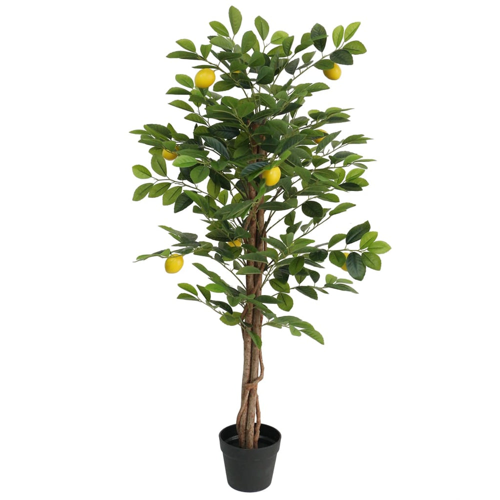 vidaXL Artificial Lemon Tree with 3 Trunks Green PP