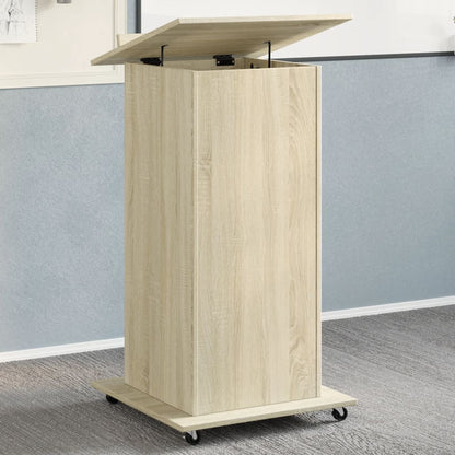 Lectern with Wheels & Drawer 55x55x107 cm Sonoma oak