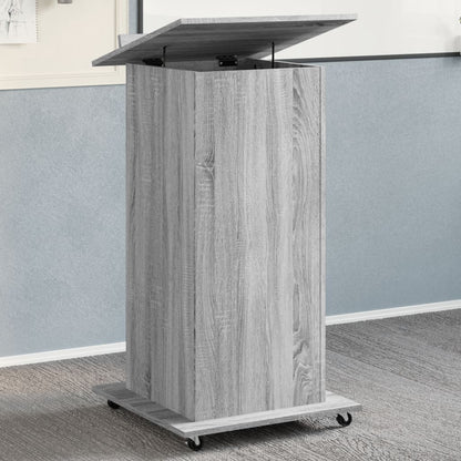 Lectern with Wheels & Drawer 55x55x107 cm Grey sonoma