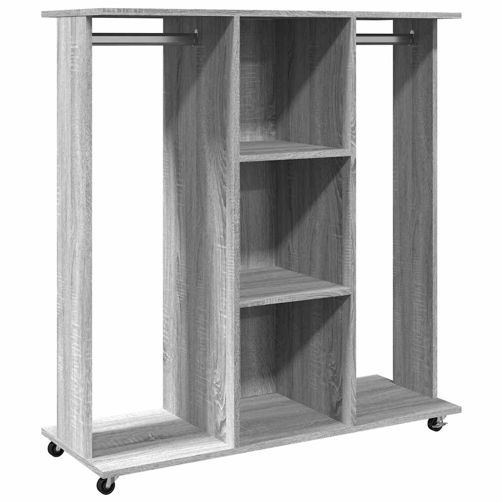 Wardrobe with Wheels 102x38x110 cm Engineered Wood Grey sonoma
