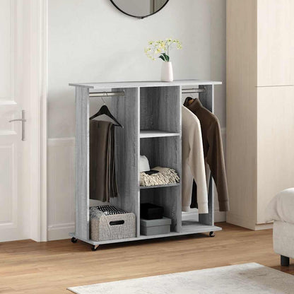 Wardrobe with Wheels 102x38x110 cm Engineered Wood Grey sonoma